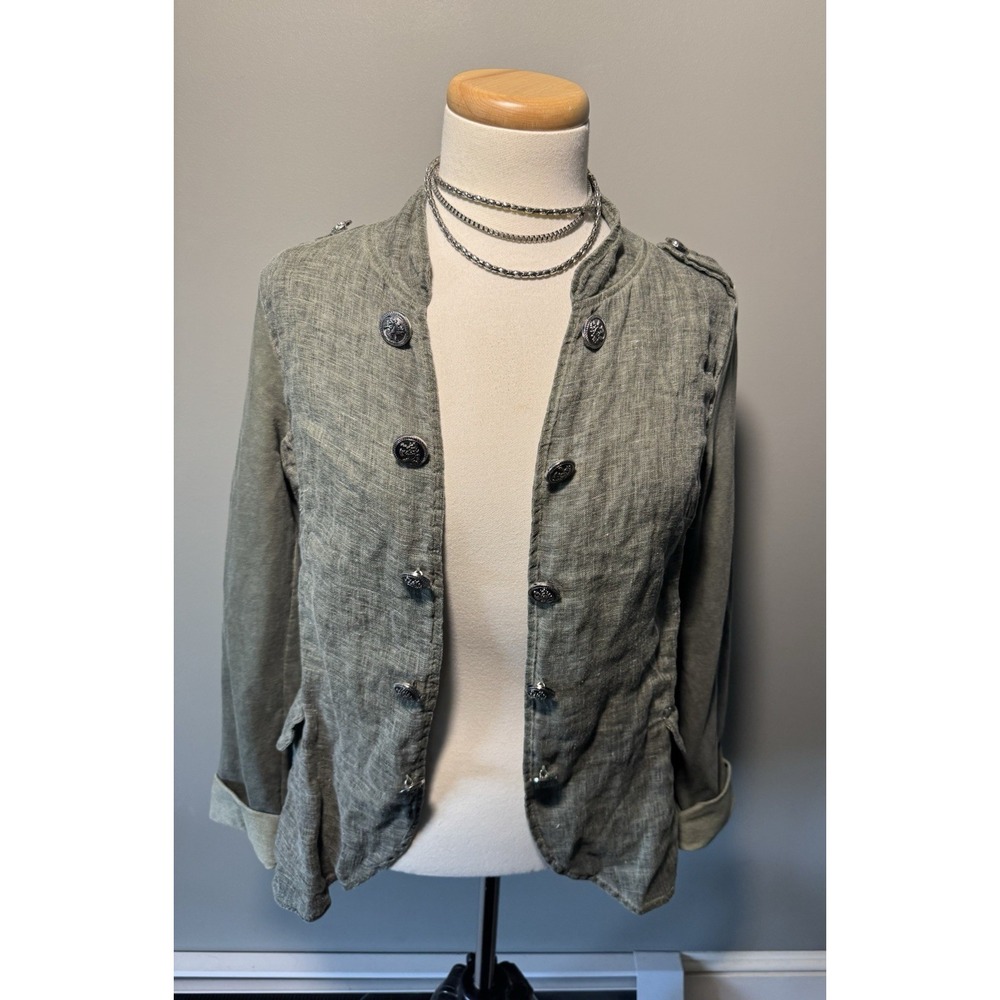 Y2K Medium Nuny ROMA Olive Green Super Stretch Small Jacket Military Grunge